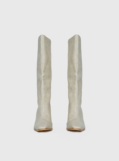 Cecil Knee High Boots Bone