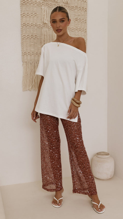 Zinnia Sequins Pant - Rust