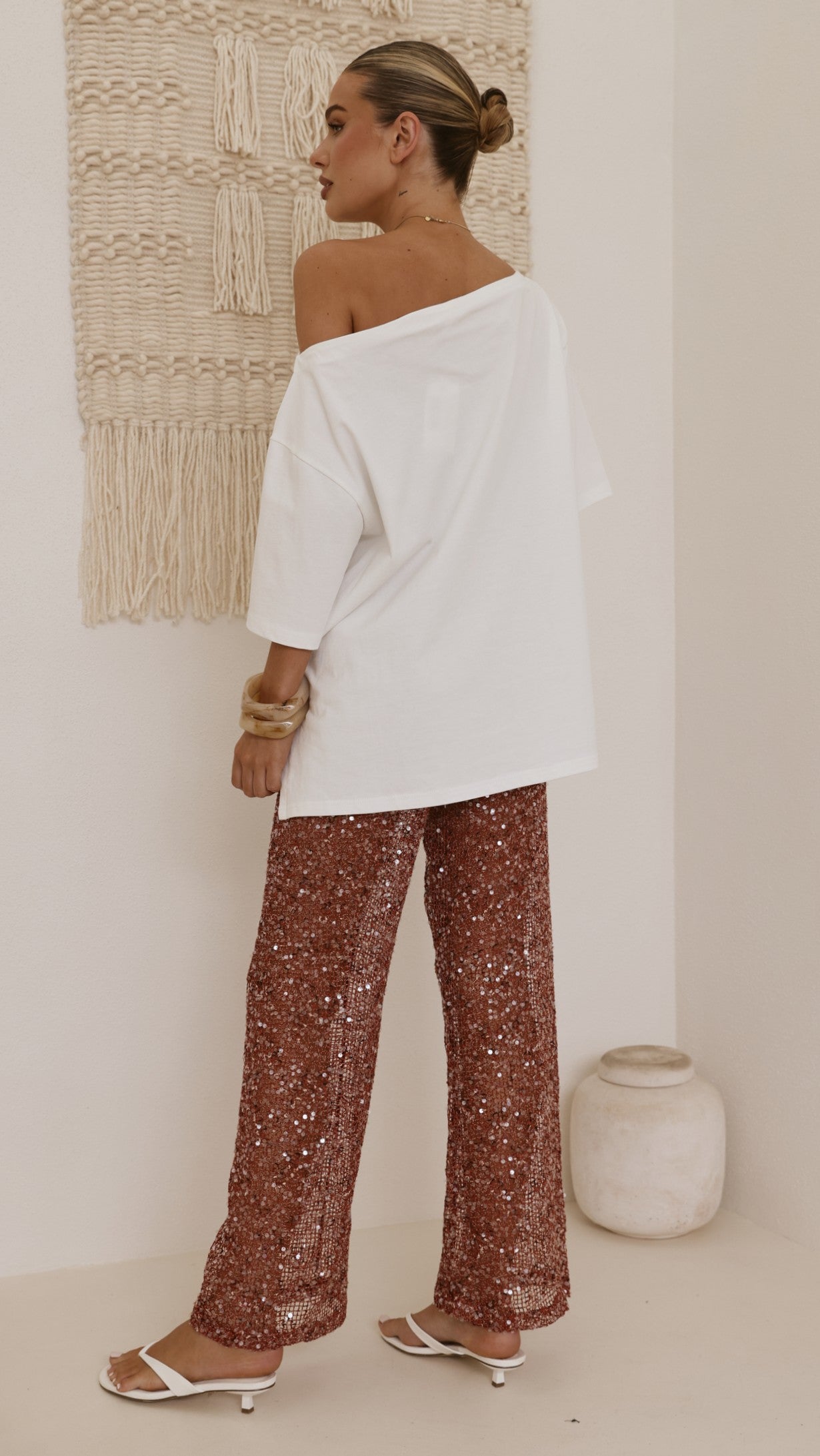 Zinnia Sequins Pant - Rust