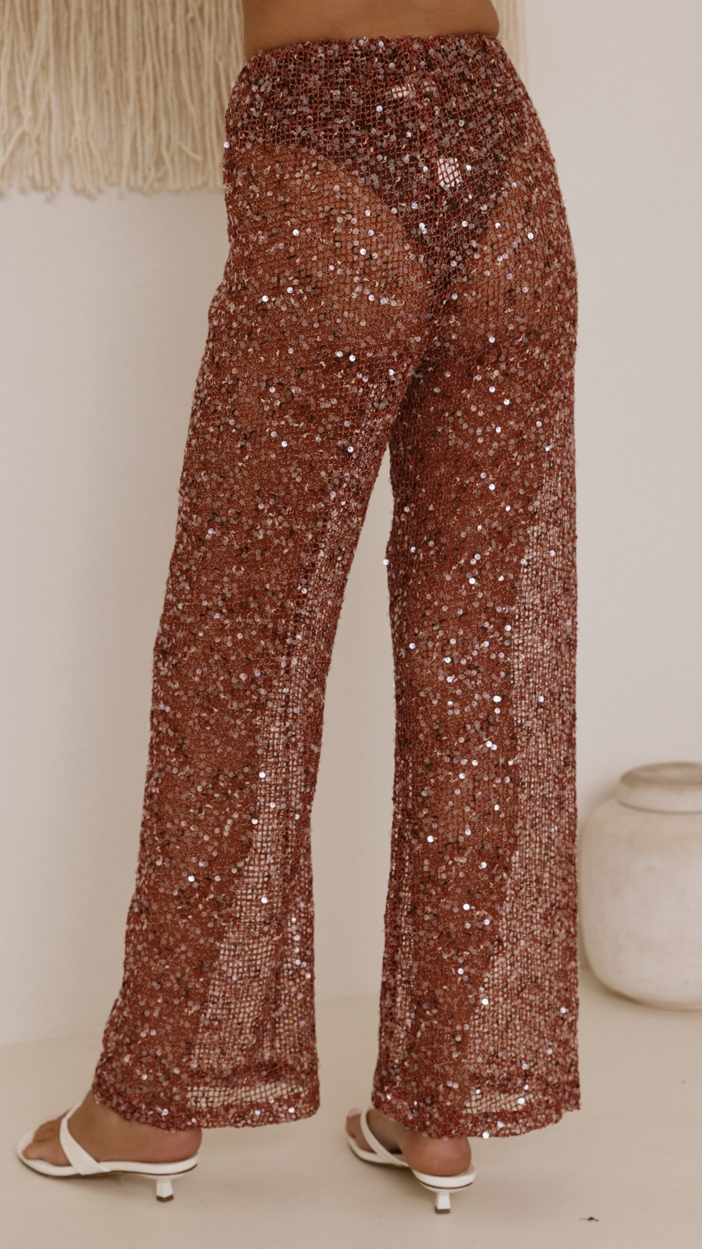 Zinnia Sequins Pant - Rust