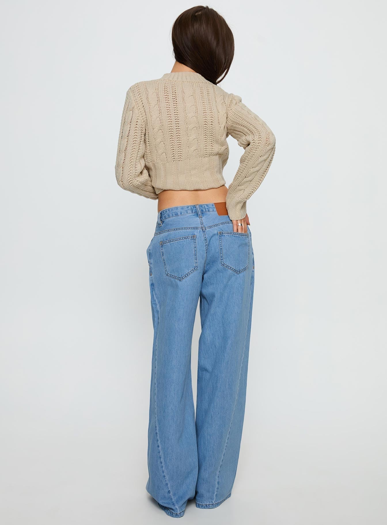 Carmon Mid Rise Wide Leg Jeans Blue