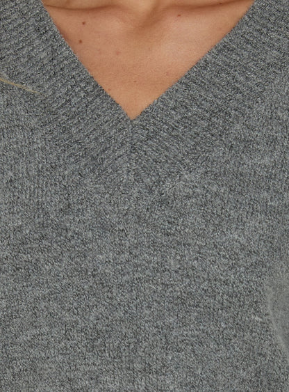 Aylana V Neck Jumper Dark Grey