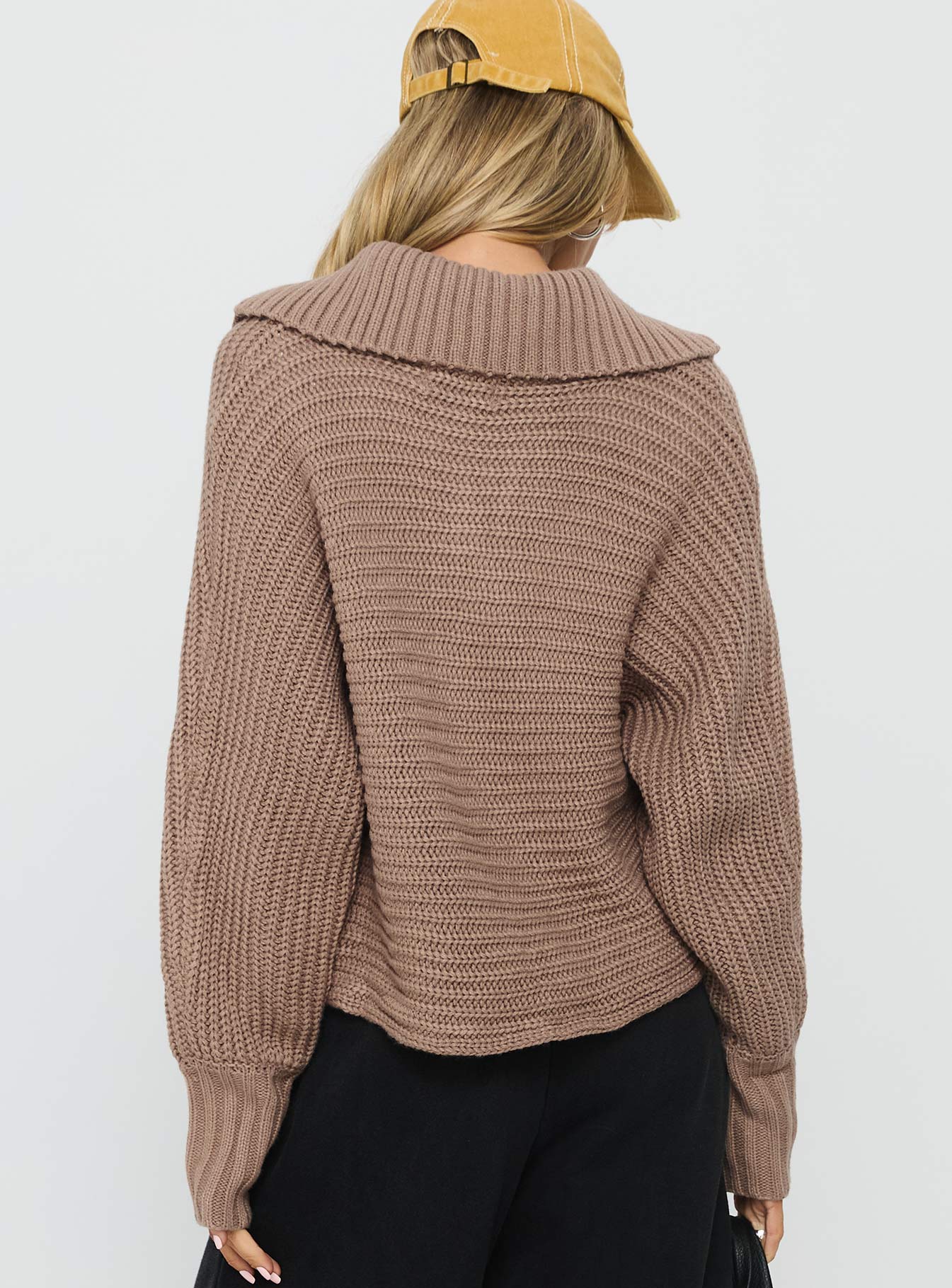 Bankside Collared Knit Sweater Brown