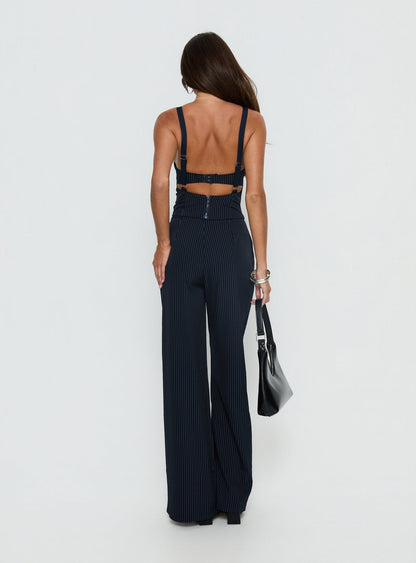 Briana Set Navy Pinstripe
