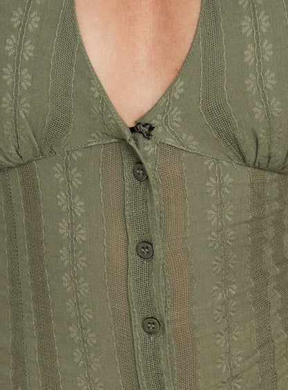 Call You Up Keyhole Backless Top Olive