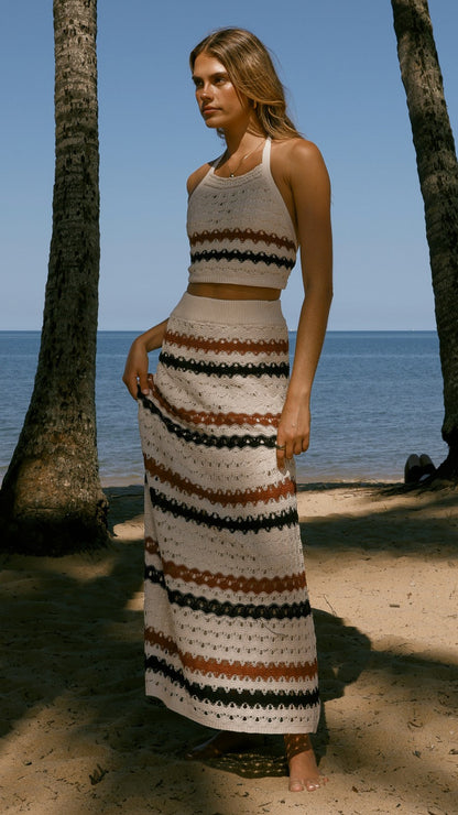 Kamali Maxi Skirt - Natural Stripe