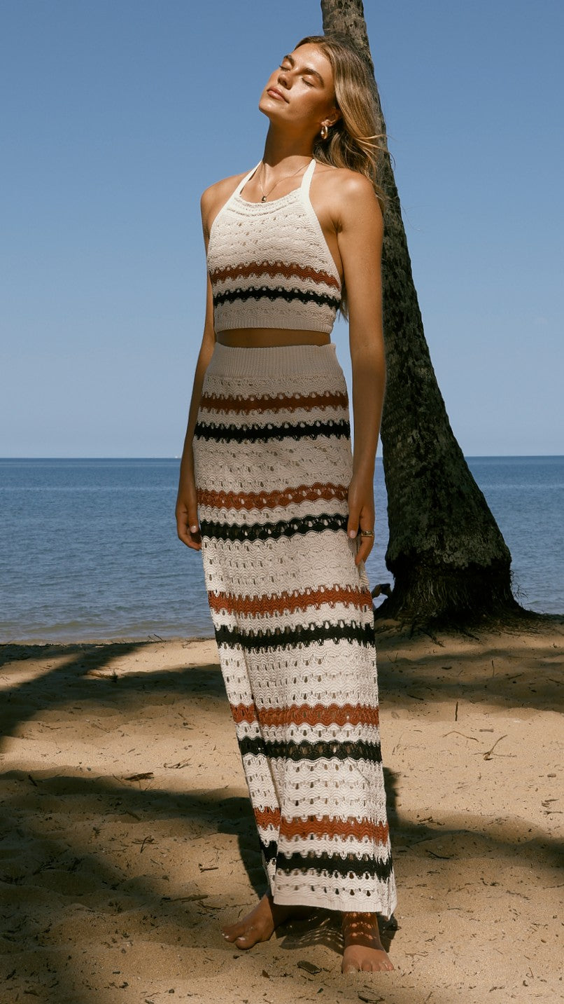 Kamali Maxi Skirt - Natural Stripe