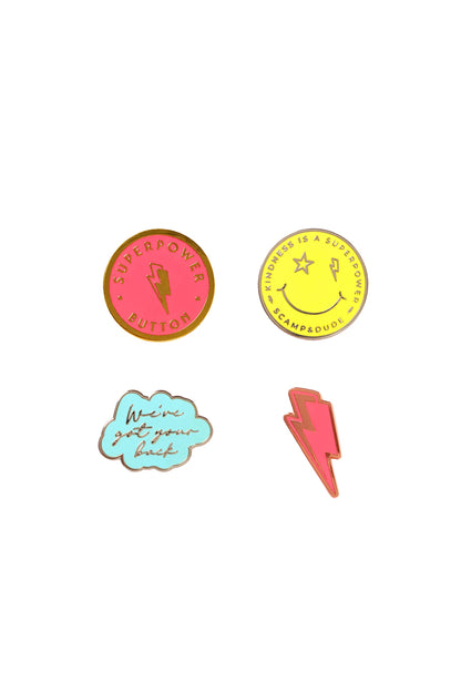 Pack of 4 Pin Badges