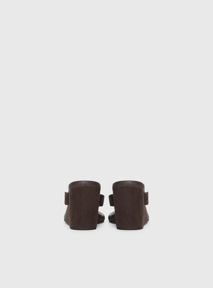 Billini Ravyn Heels Dark Cacao Faux Suede