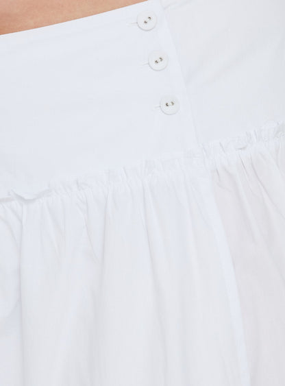 Cascades Low Rise Midi Skirt White Curve