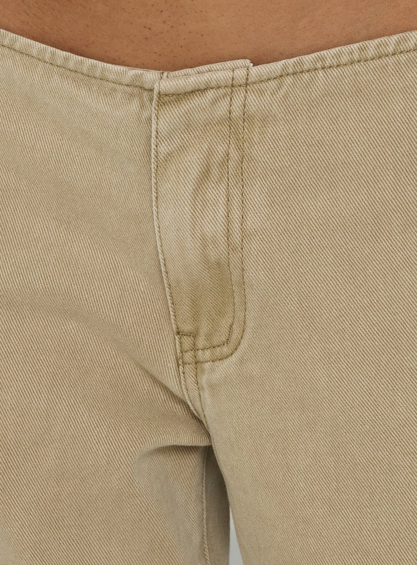 Buenos No Waist Low Rise Straight Leg Jeans Washed Khaki