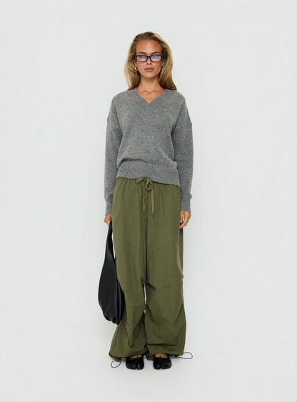 Aylana V Neck Jumper Dark Grey