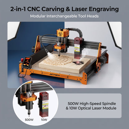 ACMER ASCARVA 4S CNC Router Machine – Precision Engraving & Cutting Tool for Wood, Acrylic, Plastic and DIY Crafts