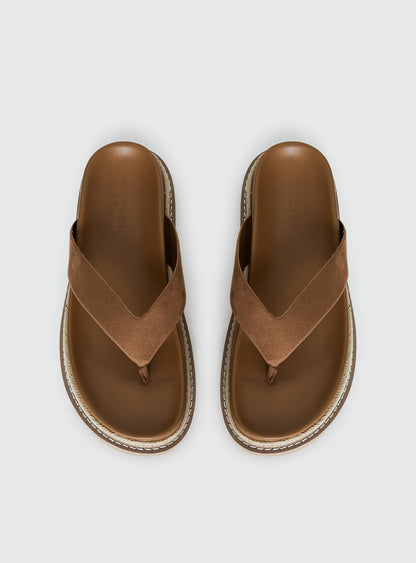 Billini Arley Faux Suede Thong Sandals Sandstone