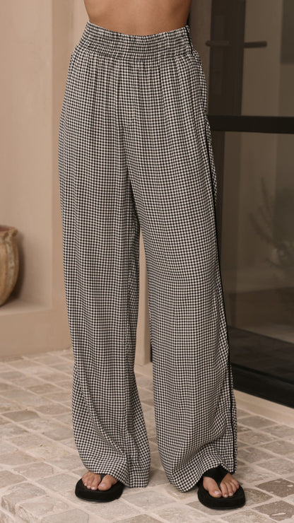 Zoelle Pants - Black Gingham