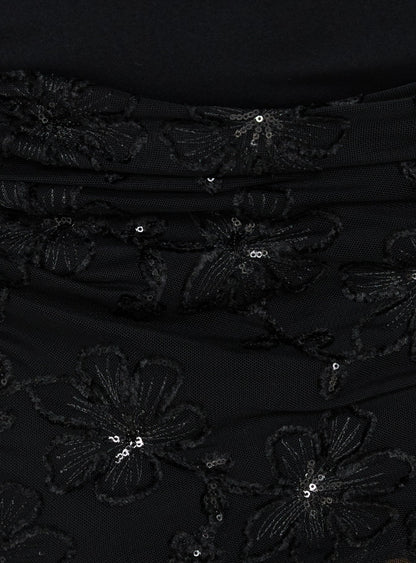 Bless Her Heart Contrast Halter Mini Dress Black
