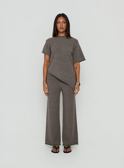 Amelise Knit Poncho Mocha