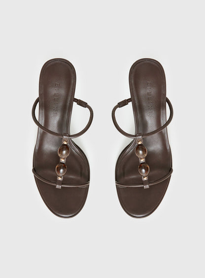 Billini Olympie Gem Detail Heels Brown