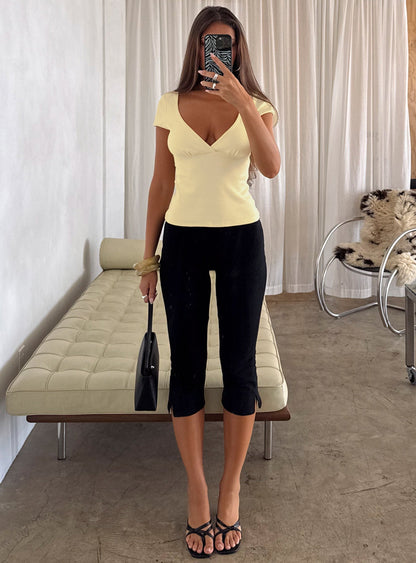 Baseline Rib Capri Pants Black Tall