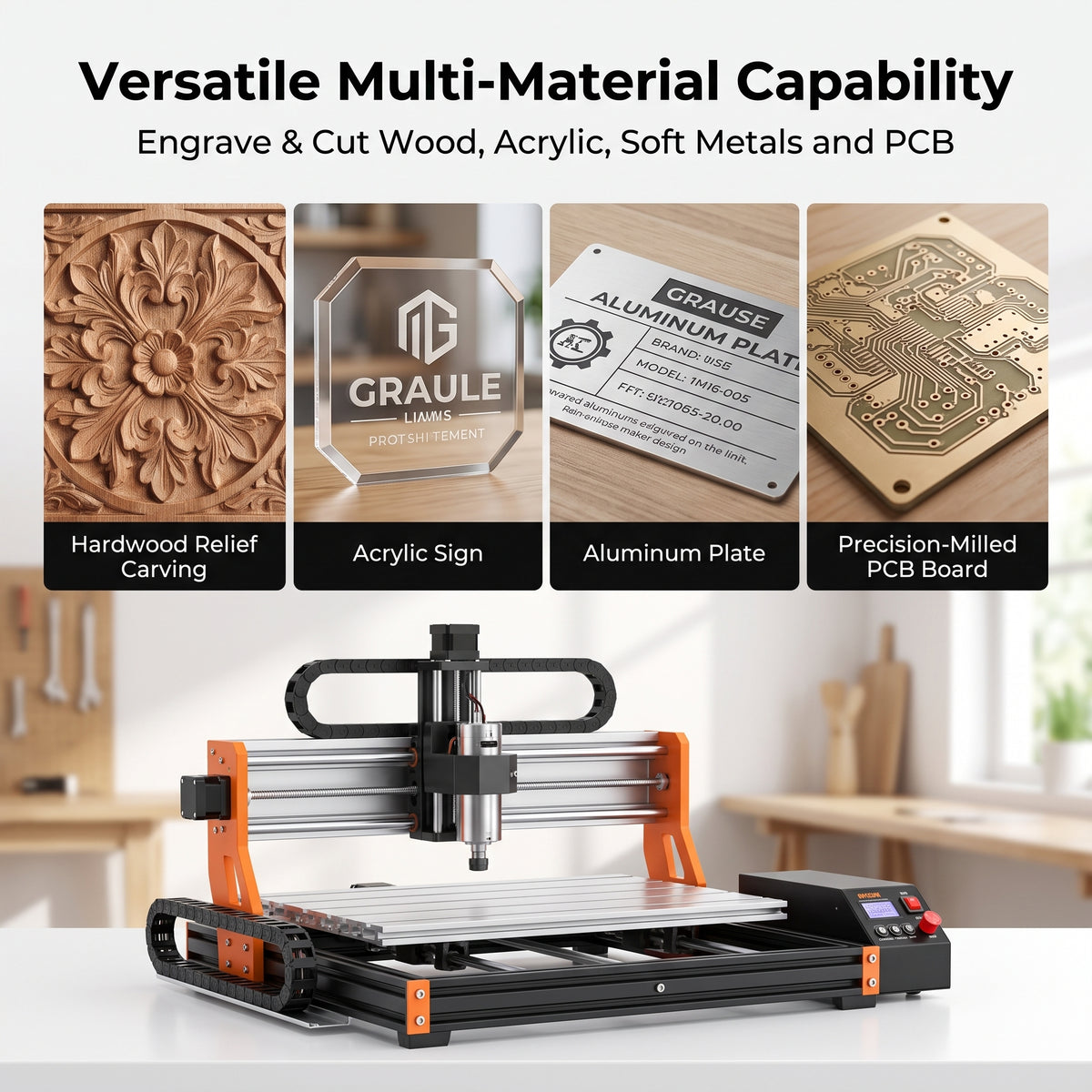 ACMER ASCARVA 4S CNC Router Machine – Precision Engraving & Cutting Tool for Wood, Acrylic, Plastic and DIY Crafts