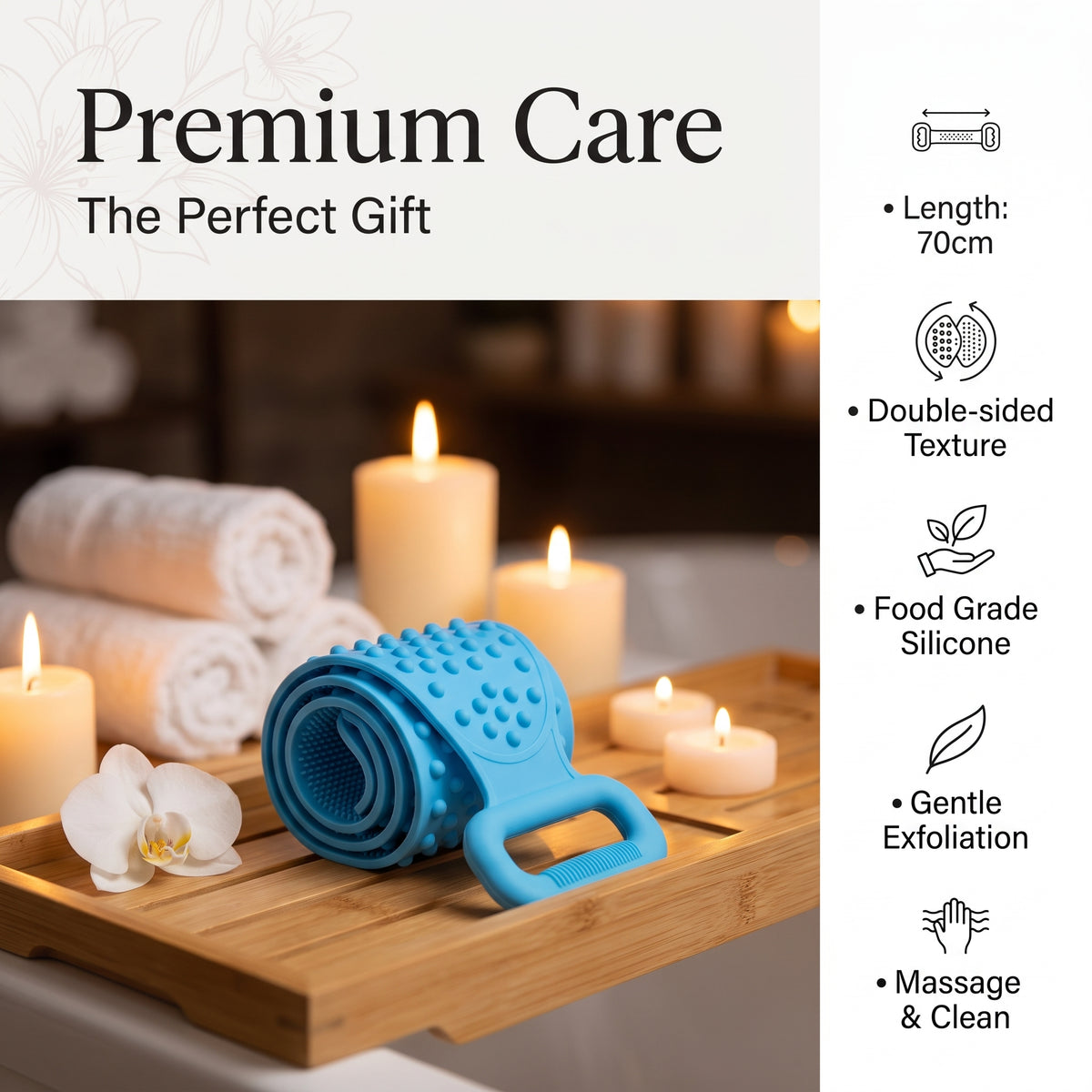 🛁 Silicone Back Scrubber Towel – Reach Every Inch With A Better Shower Clean ✨