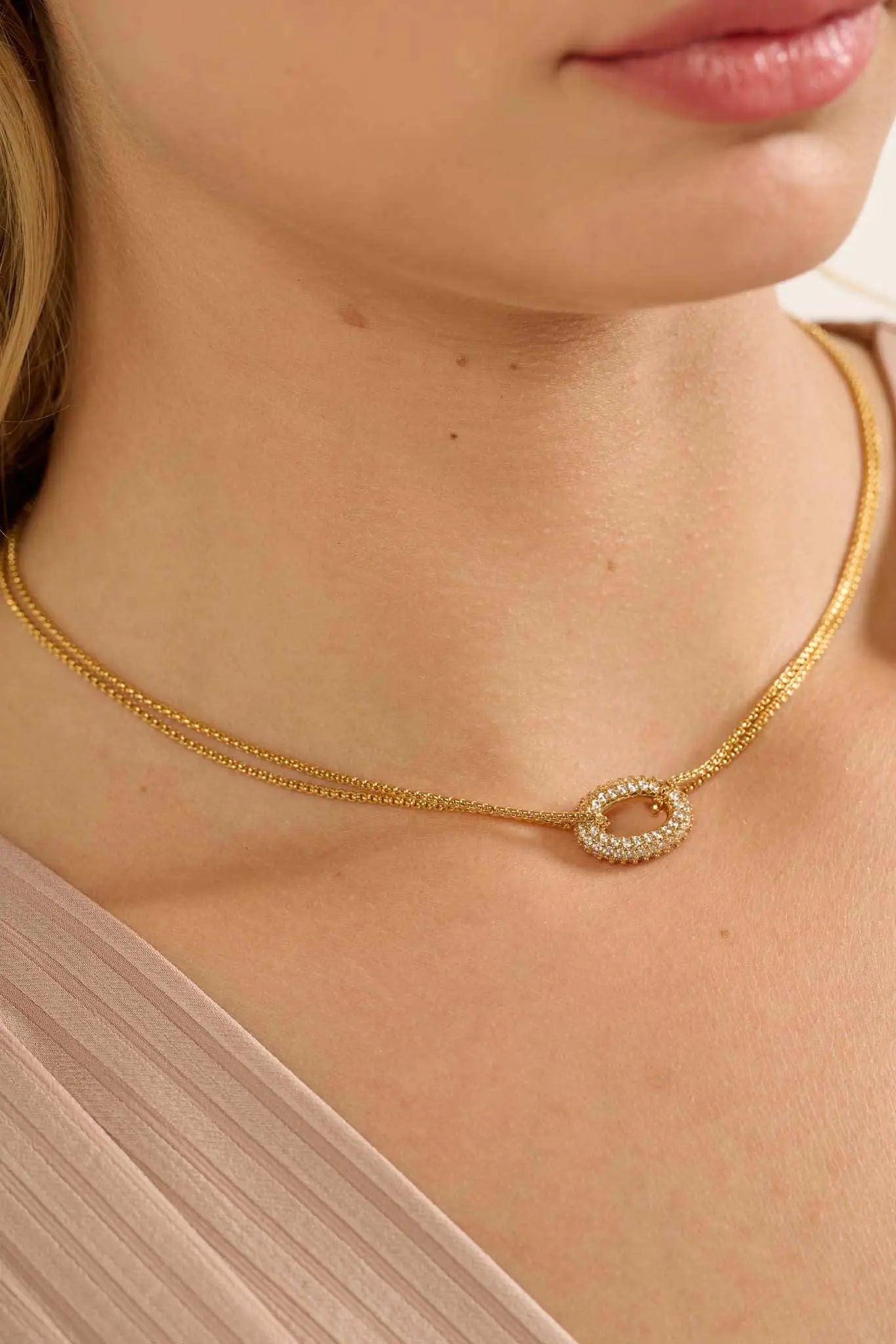 Mulholland Pavé Circle Double Chain Choker