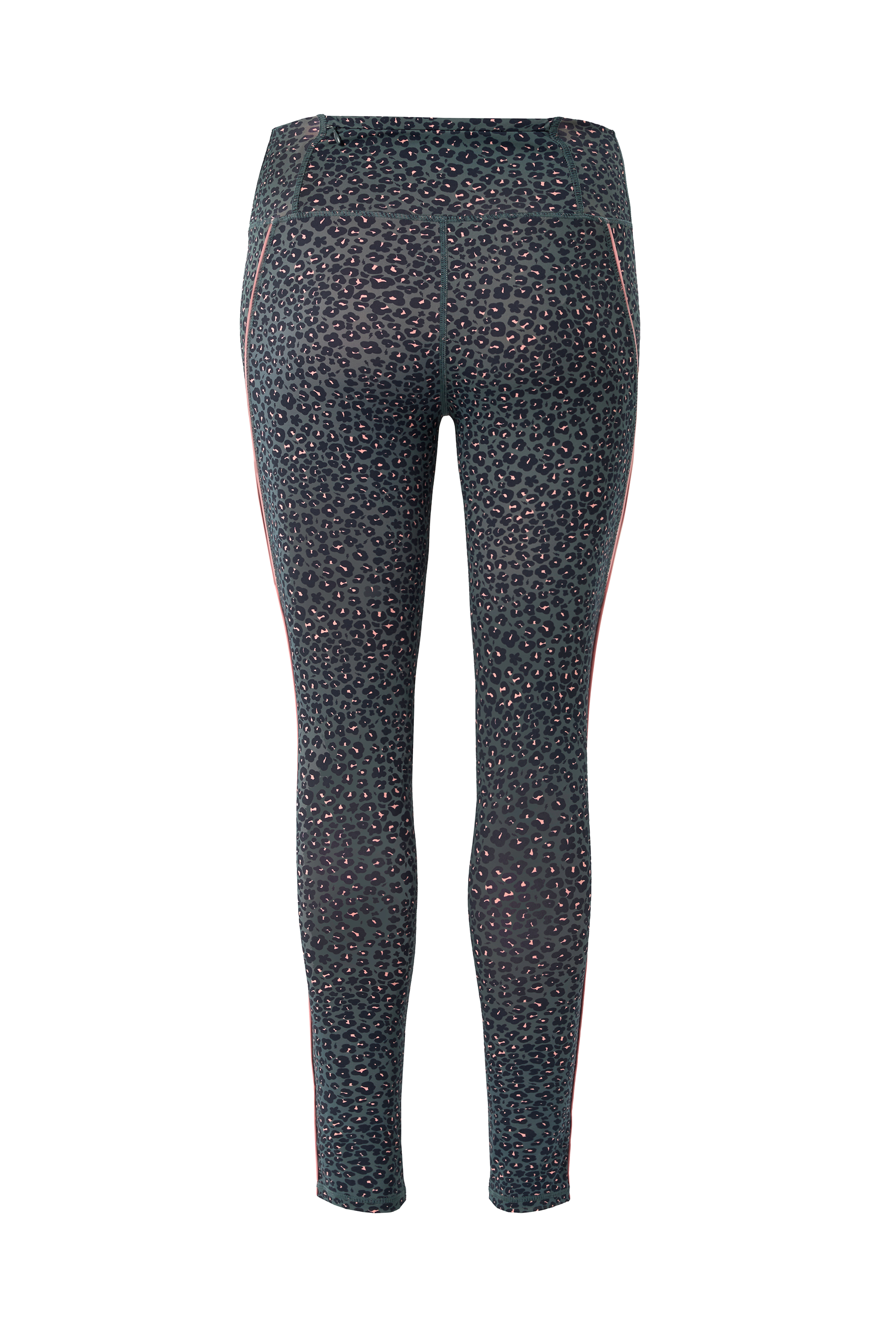 Khaki Micro Floral Leopard 7/8 Length Lightweight Leggings