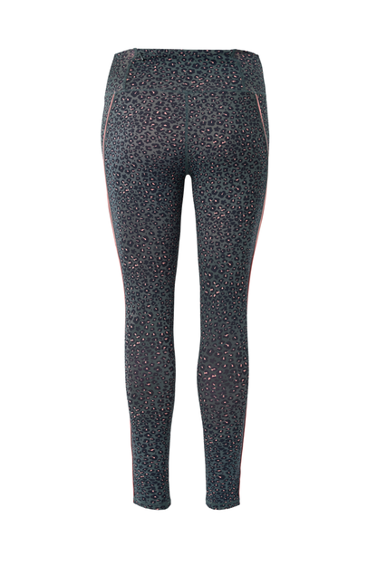 Khaki Micro Floral Full Length Lightweight Leggings