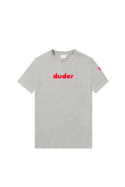 Grey Marl Duder Embroidery T-Shirt