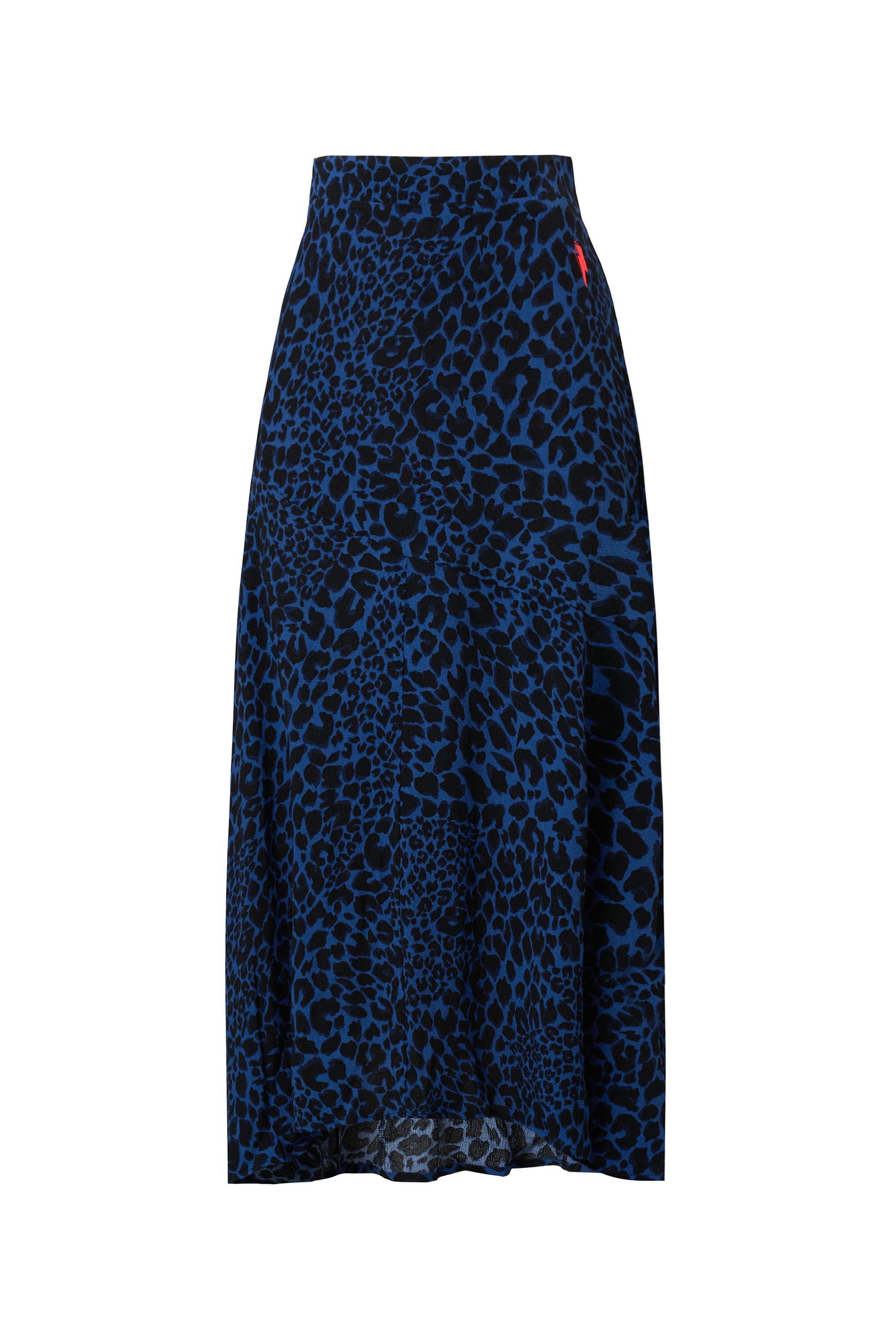 Navy with Black Rock and Roll Leopard High Low Hem Skirt