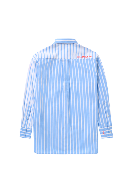 Blue with White Stripe Oversized Shirt