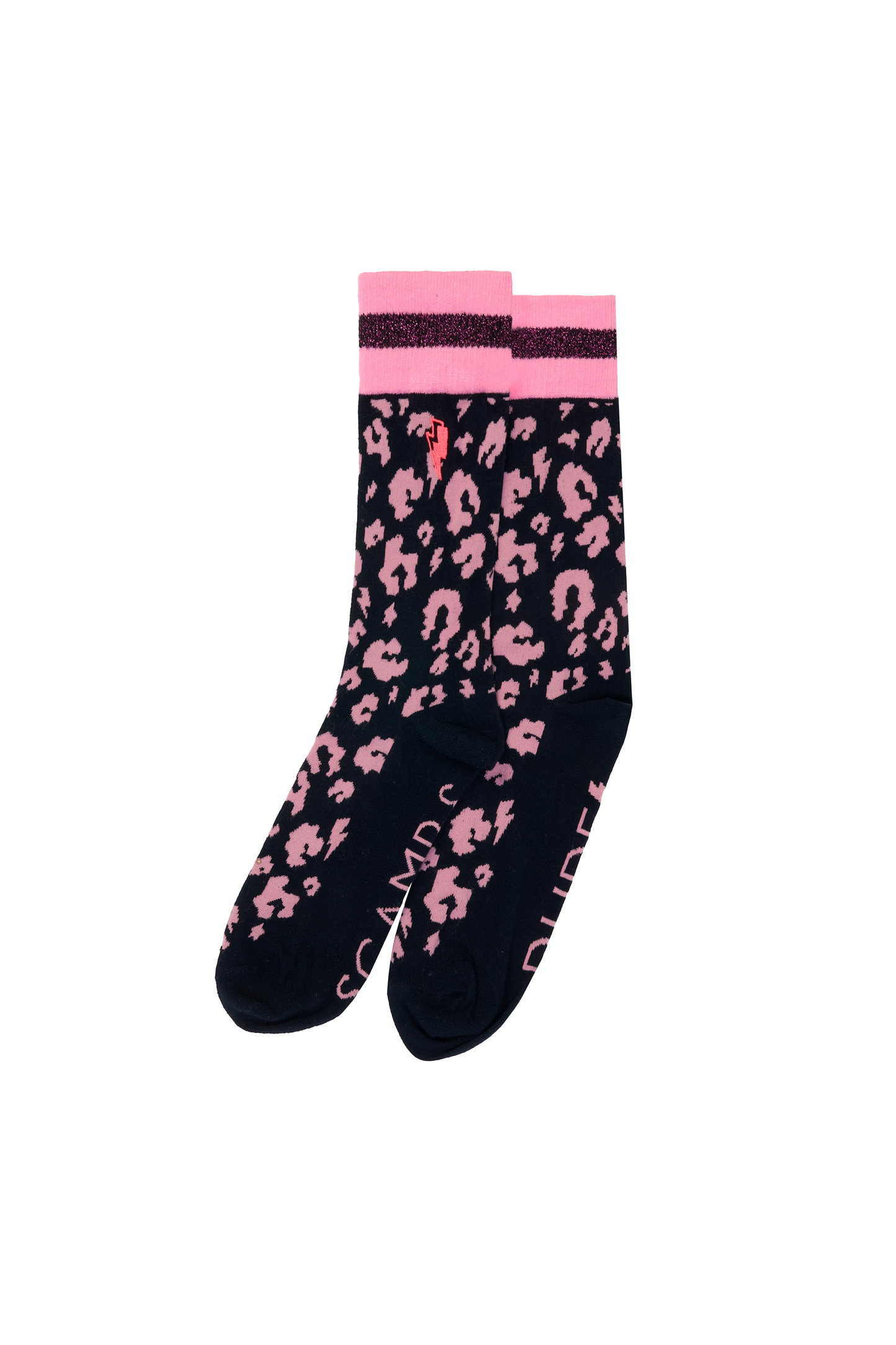 Navy with Pink Leopard Socks