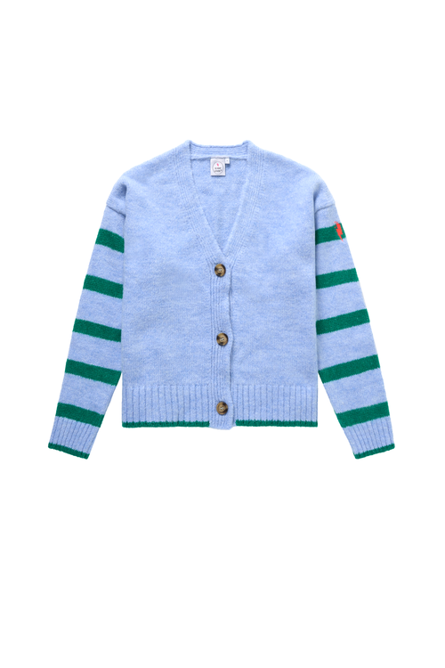Light Blue and Green Stripe Cardigan