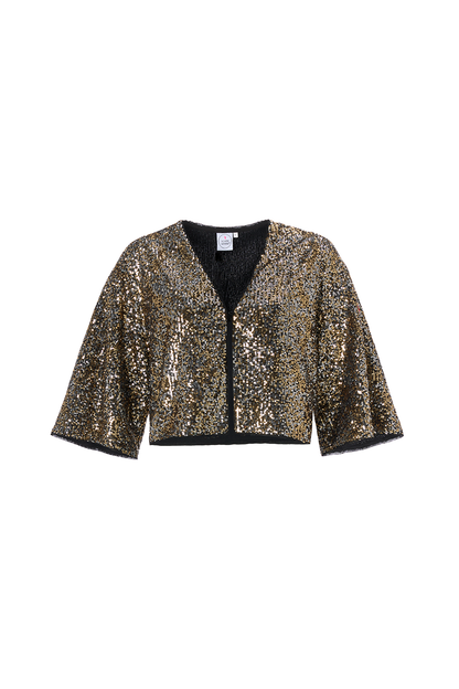Gold & Silver Sequin Cropped Jacket