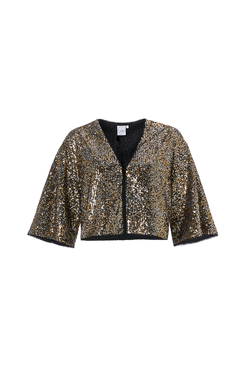 Gold & Silver Sequin Cropped Jacket