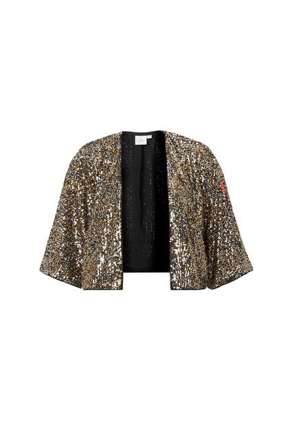 Gold & Silver Sequin Cropped Jacket