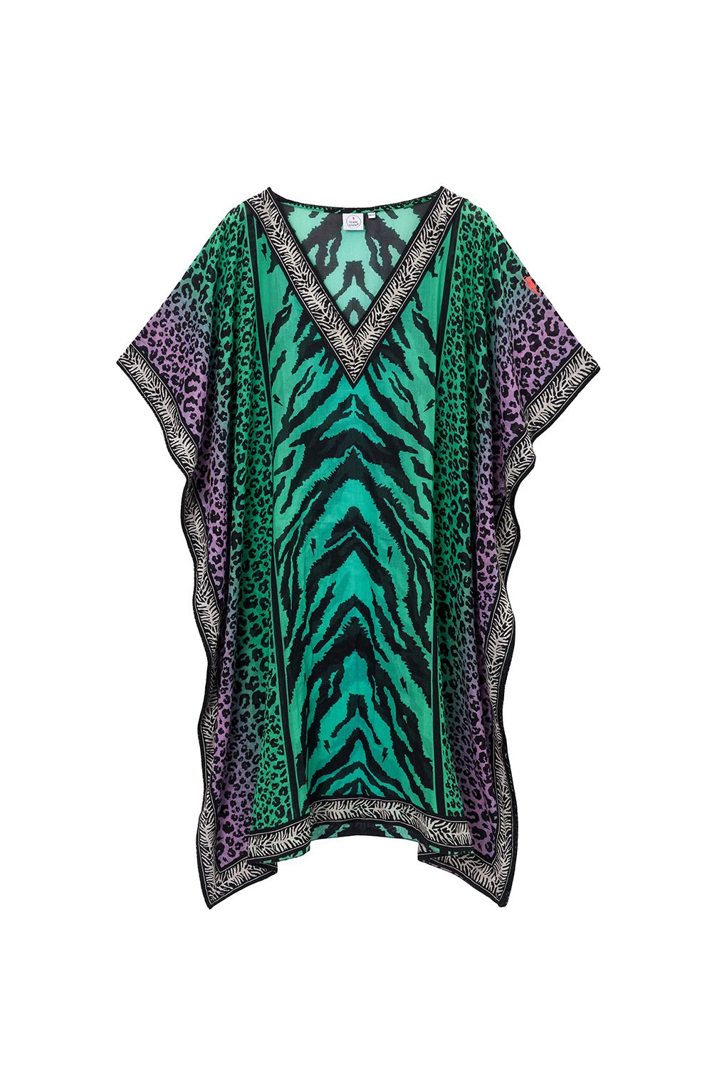 Green Ombre Engineered Animal Print Kaftan