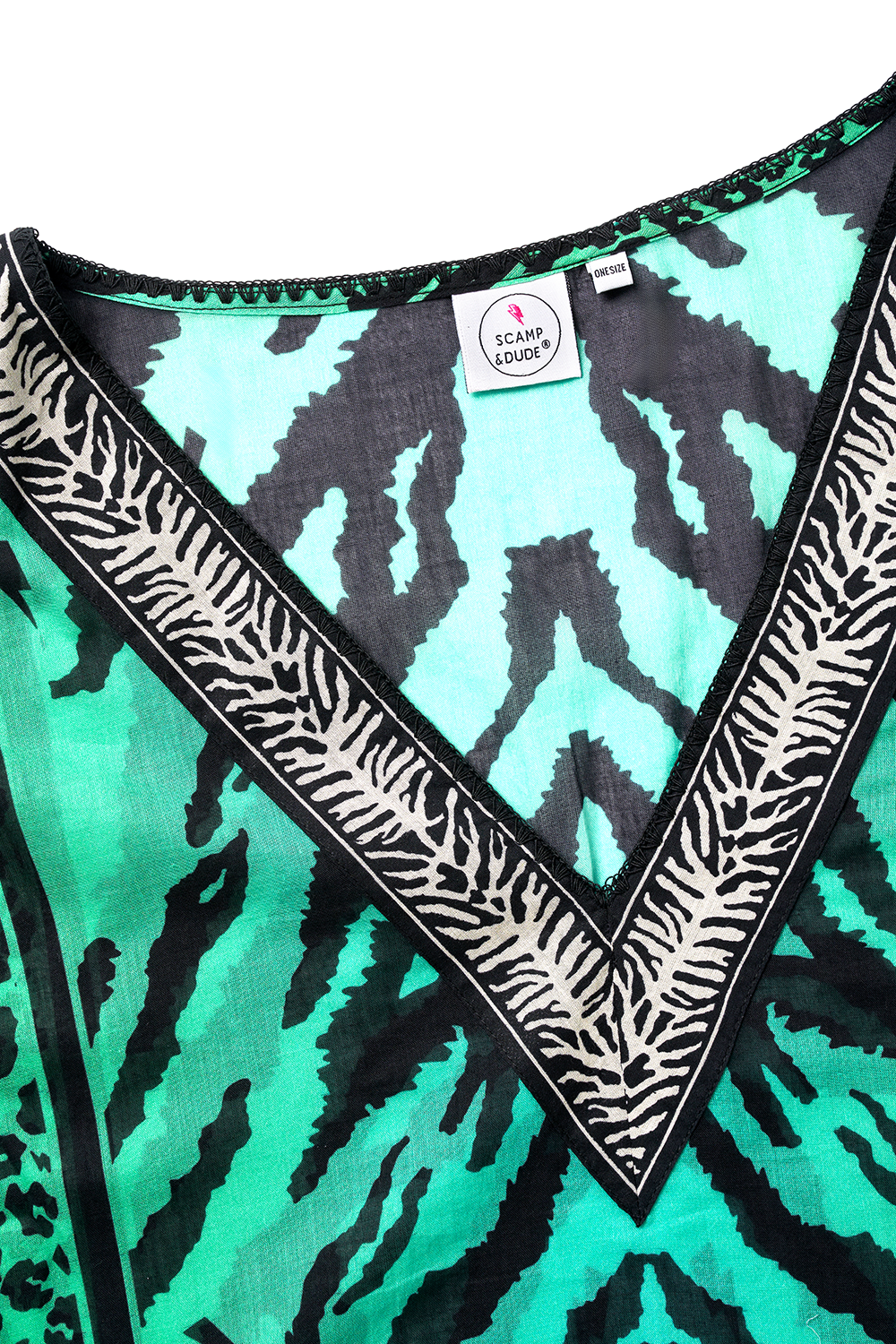 Green Ombre Engineered Animal Print Kaftan