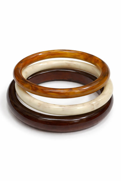 Hillhurst Three-Piece Marble Resin Bangle Set