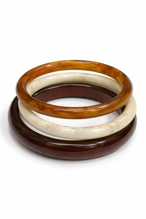 Hillhurst Three-Piece Marble Resin Bangle Set