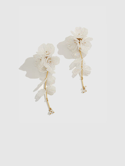 Floral Iridescent Drop Earrings