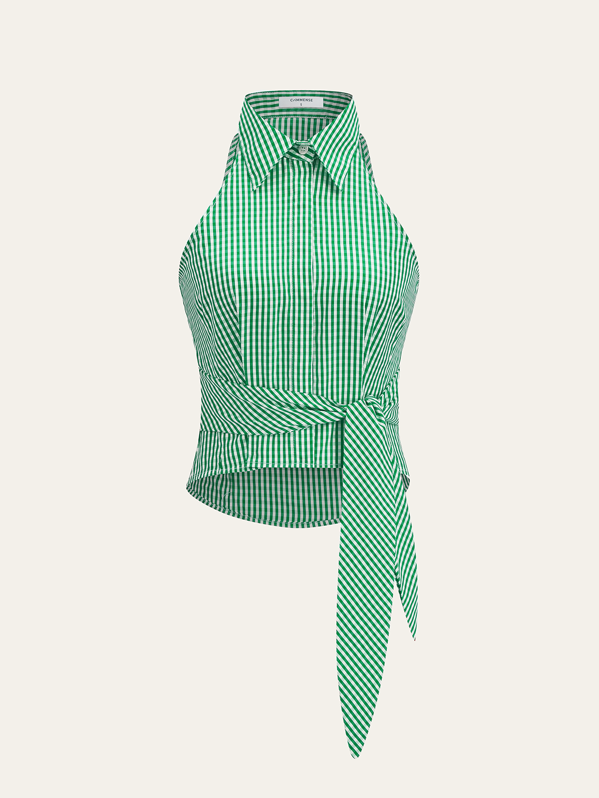 Striped Tie-Waist Crop Top with Improved Fit