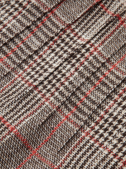 High-Waist Plaid Tweed Shorts