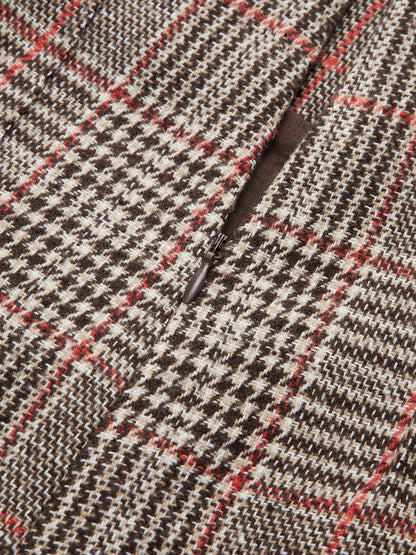 High-Waist Plaid Tweed Shorts
