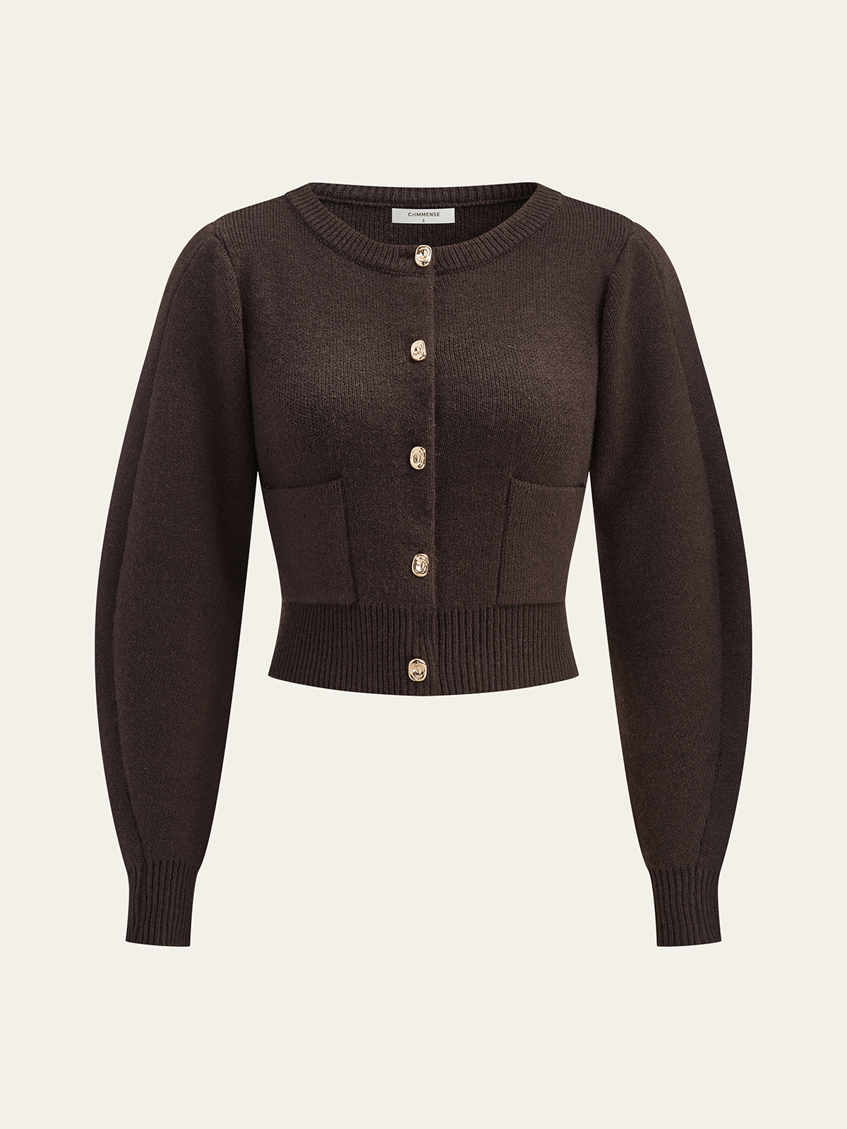 Lamb Sleeve Metal Button Knit Top and Skirt Set