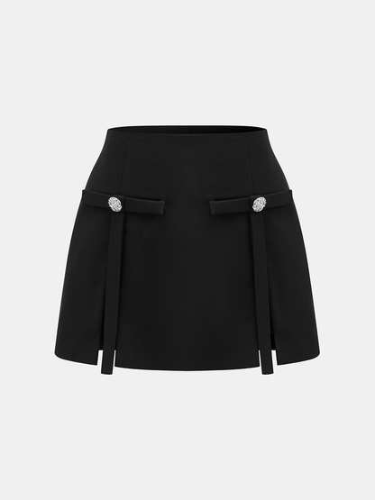 Embellished Strap Detail Mini Skirt