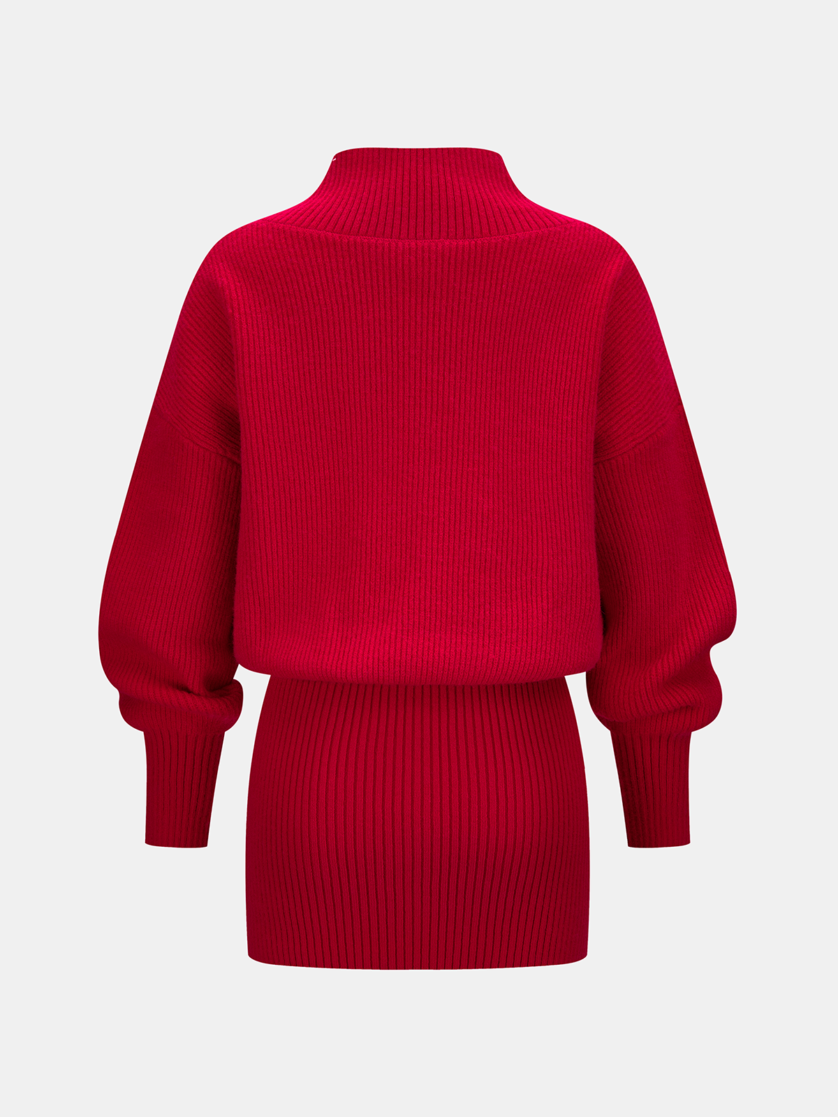 Wrap V-Neck Ribbed Knit Mini Dress