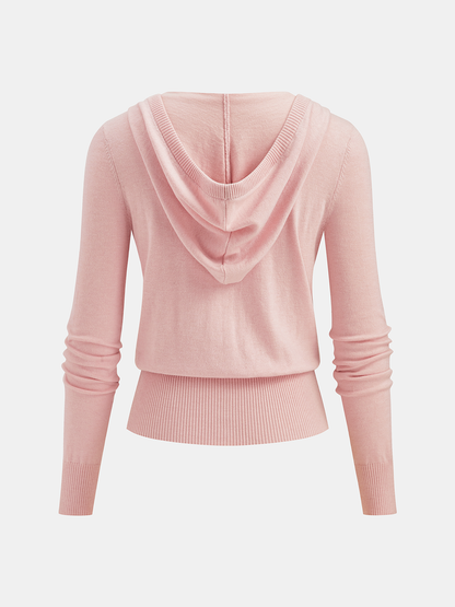 Wool-Blend Hooded Cardigan