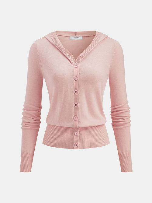 Wool-Blend Hooded Cardigan