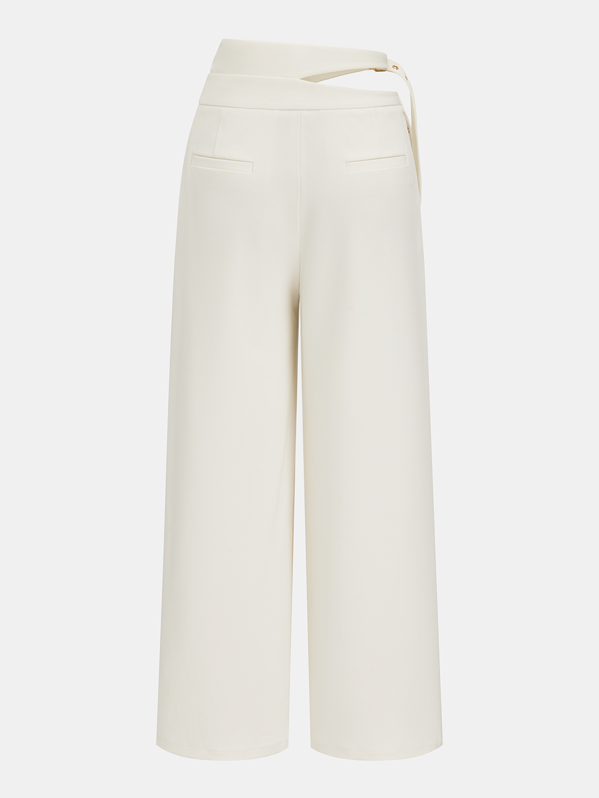 Cut-Out Double Buckle Wide Leg Pants